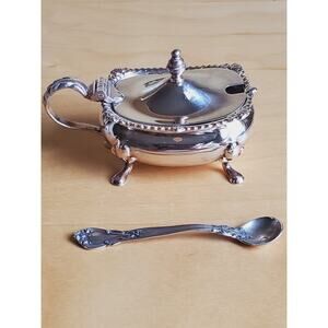 Antique Sheffield Sterling Silver Mustard Pot Barker & Bros c1900